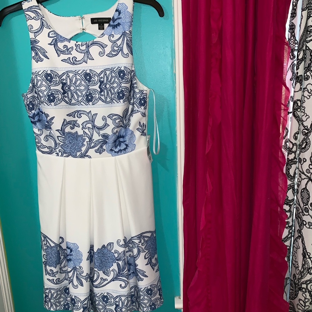 Blue & White midi dress